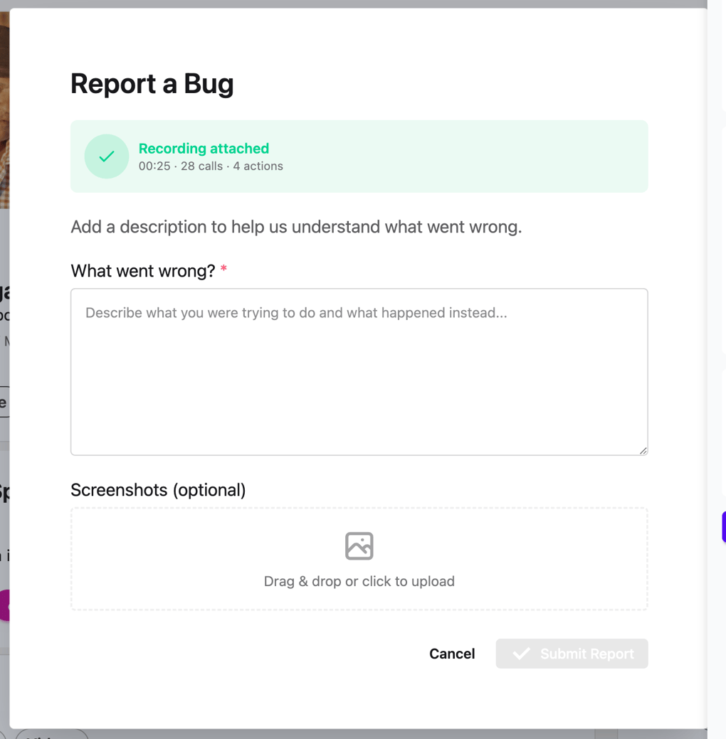 How to report a bug from the Hublead Chrome extension